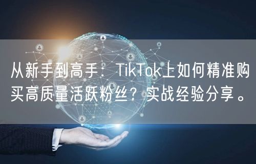 从新手到高手：TikTok上如何精准购买高质量活跃粉丝？实战经验分享。