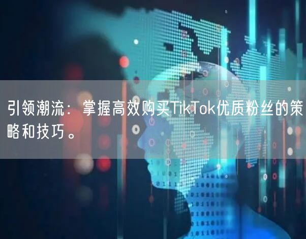 引领潮流：掌握高效购买TikTok优质粉丝的策略和技巧。