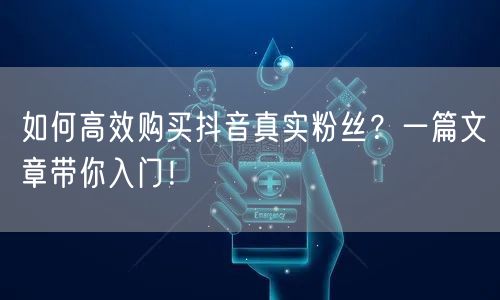 如何高效购买抖音真实粉丝？一篇文章带你入门！