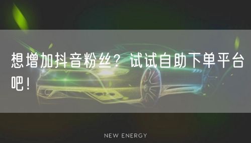 想增加抖音粉丝？试试自助下单平台吧！