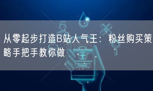 从零起步打造B站人气王：粉丝购买策略手把手教你做