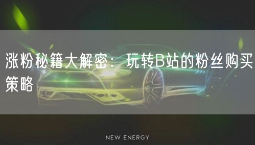 涨粉秘籍大解密：玩转B站的粉丝购买策略