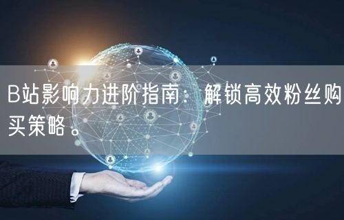 B站影响力进阶指南：解锁高效粉丝购买策略。