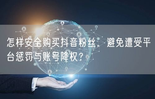 怎样安全购买抖音粉丝，避免遭受平台惩罚与账号降权？