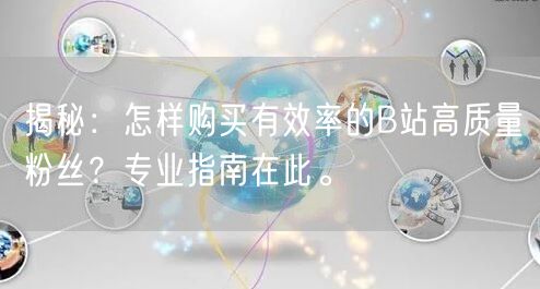 揭秘：怎样购买有效率的B站高质量粉丝？专业指南在此。