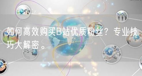 如何高效购买B站优质粉丝？专业技巧大解密。