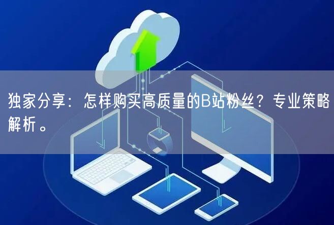 独家分享：怎样购买高质量的B站粉丝？专业策略解析。