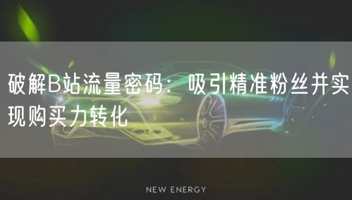 破解B站流量密码：吸引精准粉丝并实现购买力转化