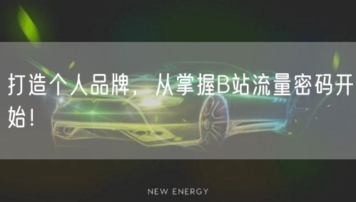 打造个人品牌，从掌握B站流量密码开始！