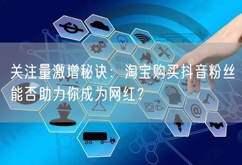 关注量激增秘诀：淘宝购买抖音粉丝能否助力你成为网红？