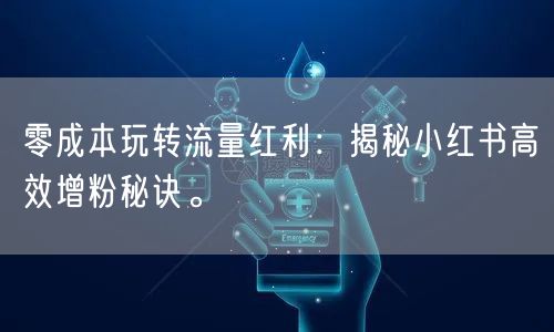 零成本玩转流量红利：揭秘小红书高效增粉秘诀。