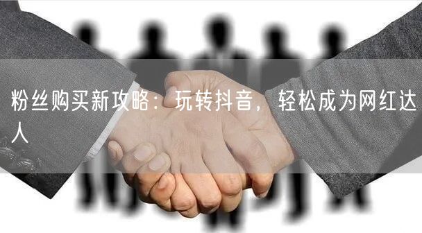 粉丝购买新攻略：玩转抖音，轻松成为网红达人