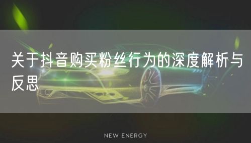 关于抖音购买粉丝行为的深度解析与反思