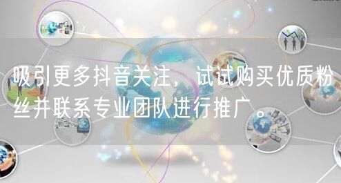 吸引更多抖音关注，试试购买优质粉丝并联系专业团队进行推广。