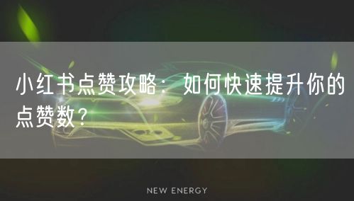 小红书点赞攻略：如何快速提升你的点赞数？