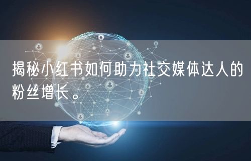 揭秘小红书如何助力社交媒体达人的粉丝增长。